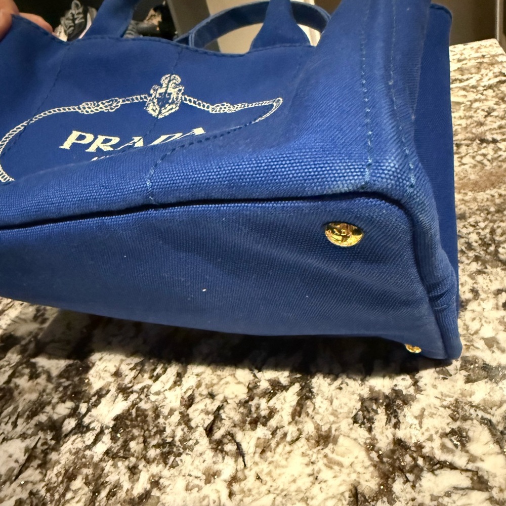 Pristine Prada Canapa Tote in Cobalto (blue) - Picture 5 of 13